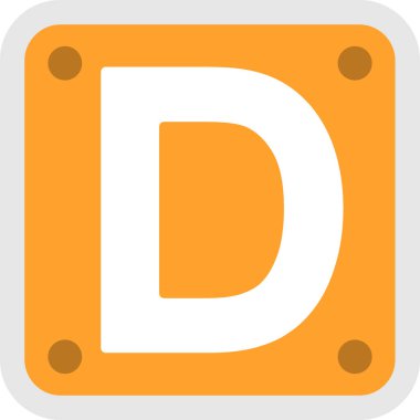 D harfi işaret simgesi ile ana hatlar biçiminde