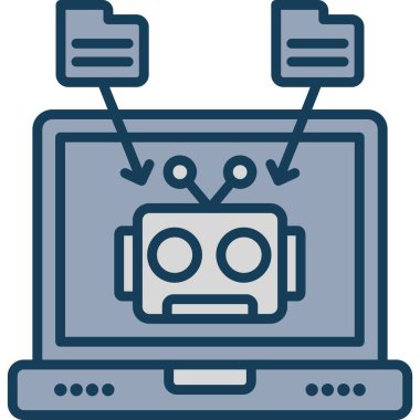 robot. Web simgesi basit illüstrasyon