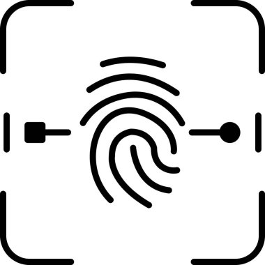 Parmak izi. Web simgesi basit illüstrasyon