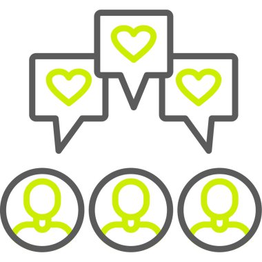 Sohbet simgesi seti. düz vektör illüstrasyonu.