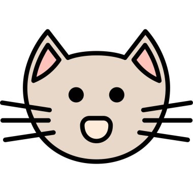 Şirin kedi simgesi vektör çizimi tasarımı