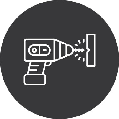 CCTV kamera çizgisi simgesi, konsept illüstrasyon, çember işareti, vektör sembolü,