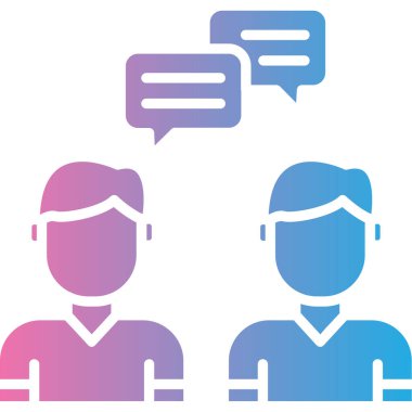 Müşteri servisi vektör simgesi. Sohbetin basit bir örneği. düz izole vektör grafiği