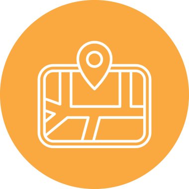 harita simgesinin vektör illüstrasyonu