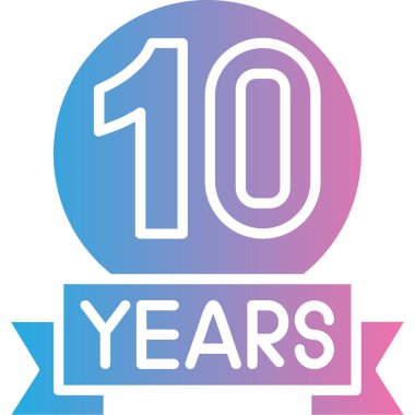 yıldönümü gradyan vektör simgesi