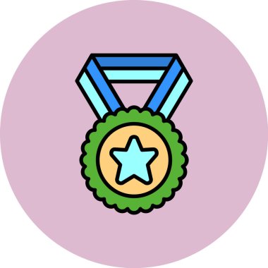 Madalya ikon vektör illüstrasyonu