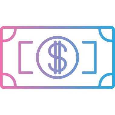 Dolar işareti simgesi, vektör çizimi