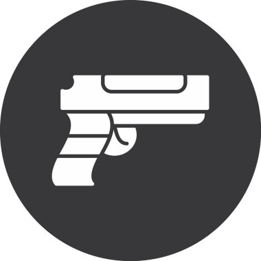 Silah ikonu. Beyaz arkaplanda izole edilmiş web tasarımı için silah vektör simgesinin basit çizimi