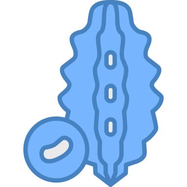 Mavi ve beyaz çizgi filmin vektör simgesi