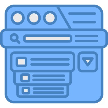 Tarayıcı web sayfası simgesi doldurulmuş ana hatlar biçiminde