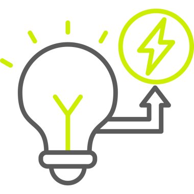 Enerji ve ışık simgesinin vektör illüstrasyonu