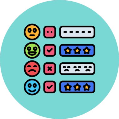 derecelendirme geribildirim renk simgesi