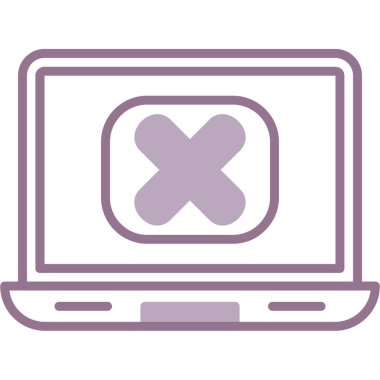 çapraz vektör illüstrasyon tasarımı iptal edilen dizüstü bilgisayar