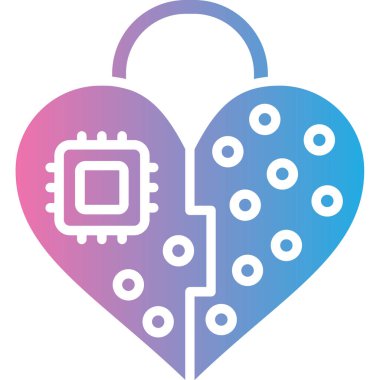 Basit vektör simgesi, kalp illüstrasyonu