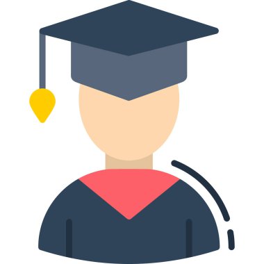 Düz biçimli öğrenci mezuniyet başlığı simgesi