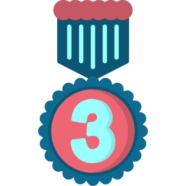 Rozet stilinde dört numaralı ödül ikonu