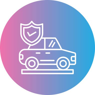 Güvenlik otomobil simgesinin vektör çizimi