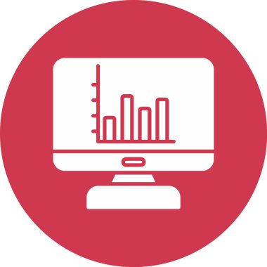 Grafik simgesi vektör illüstrasyonlu bilgisayar monitörü