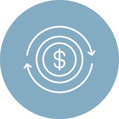 Dolar işareti vektör çizgisi simgesi