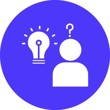 Ampul ve soru işareti olan bir adamın vektör çizimi