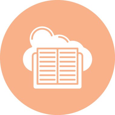 Bulut hesaplama. Web simgesi illüstrasyonu