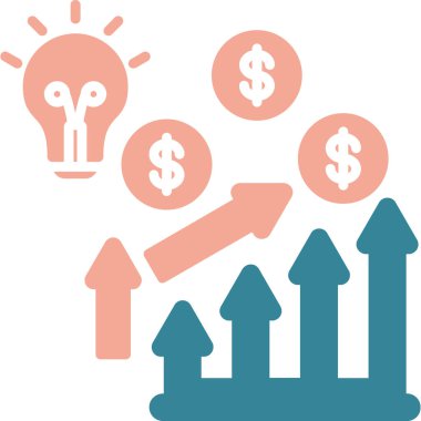 finansal fikir düz simgesi