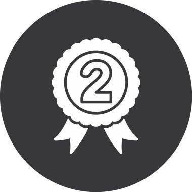 Madalya düz yuvarlak vektör simgesi