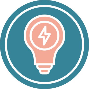 yuvarlak çerçevede elektrik ampul vektör simgesi