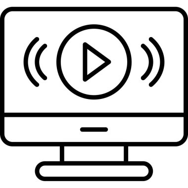 Oynayın. Web simgesi basit illüstrasyon