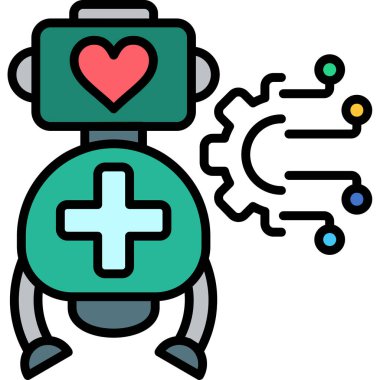 Kalp vektör simgesine sahip robot