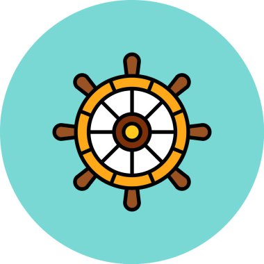 Gemisi olan bir tekerleğin vektör simgesi