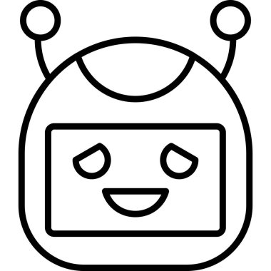 Robot vektör simgesi. logo ve tasarım kullanımı için çizgi vektör simgesi.