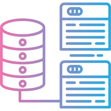 veritabanı. Web simgesi basit illüstrasyon