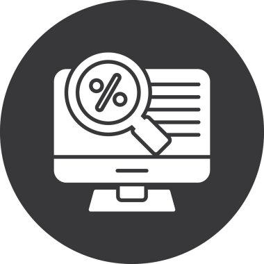 istatistik vektör simgesi dizaynlı büyüteç