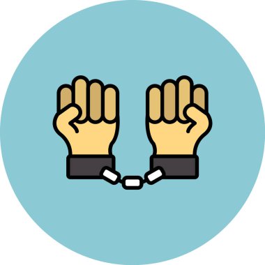 Beyaz arkaplanda kelepçe vektör illüstrasyonu