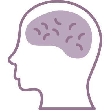 İnsan beyin vektör simgesi. düz biçim illüstrasyonu.