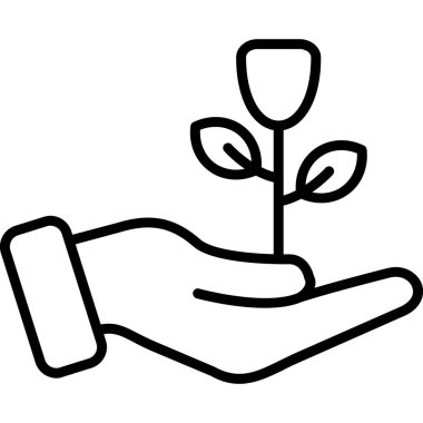 Elde çiçek tutan ekoloji.