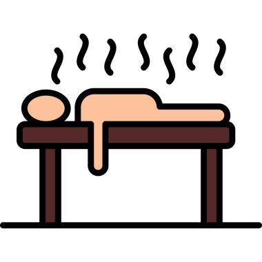 sauna sauna simgesi renk ana hatları vektörü