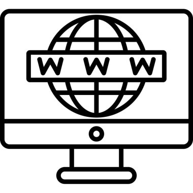 genel internet vektör çizgisi simgesi