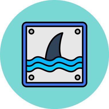 Köpekbalığı ikonu. Ağ için köpekbalığı vektör simgelerinin özet çizimi