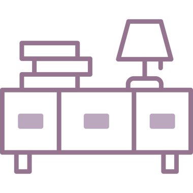 tablo ve lamba, çizgi vektör simgesi