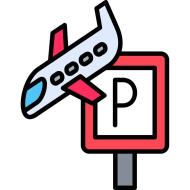 Hava aracı hava simgesi doldurulmuş dış hat biçiminde