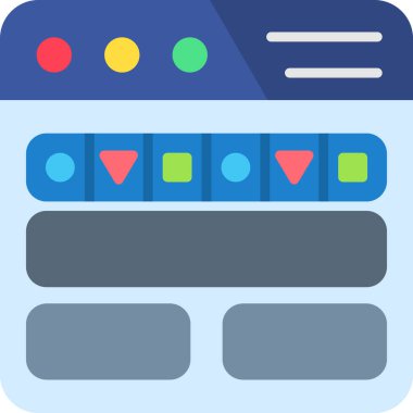 Düz stil çevrimiçi alışveriş simgesi