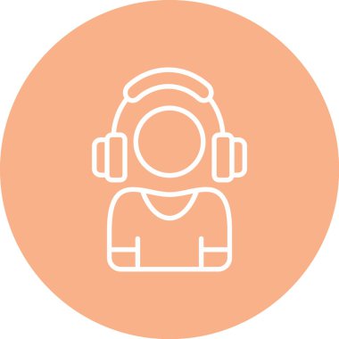 vektör kulaklık yassı simgesi