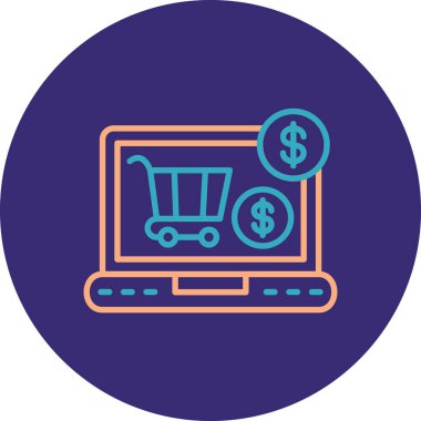 çevrimiçi alışveriş vektörü simgesi modern basit vektör illüstrasyonu