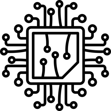 devre kartı işlemci simgesi ana hat biçiminde