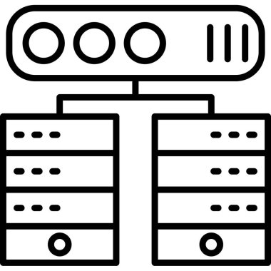 veritabanı sunucu ağ simgesi ana hat biçiminde