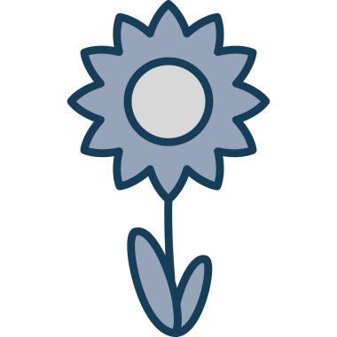 çiçek vektör renk çizgisi simgesi