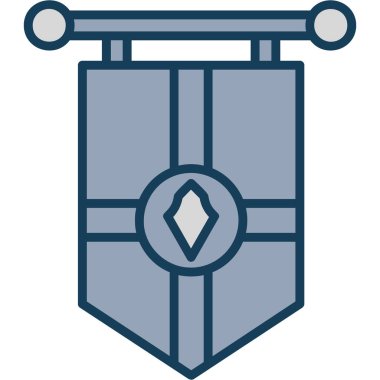 Bir kalkan simgesinin vektör illüstrasyonu