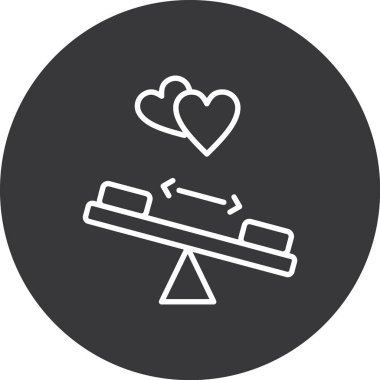 Bir kalp simgesinin vektör illüstrasyonu